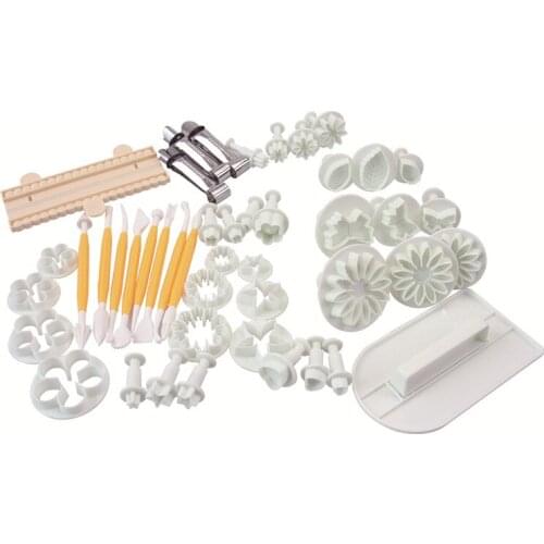 46pcs/lot Baking Cake DIY Mold Fondant Cutters Molds Cookies Cake Decoration Pastry Baking Decor Bakeware Tools QA 251