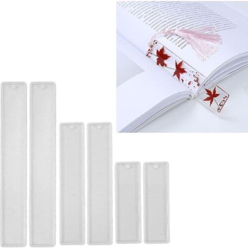 6 Pcs Crystal Epoxy Resin Mold Rectangle Bookmark Silicone Mould Handmade Crafts Jewelry Making Tools