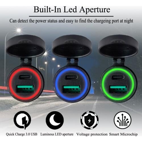 Motorcycle Quick Charge USB Power Adapter DIN Socket Charger For BMW R1250GS R1200GS R1200RT F800GS For Triumph Tiger Explorer