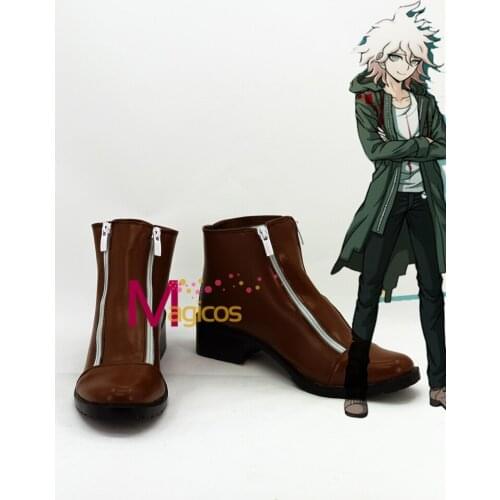 Anime Danganronpa Komaeda Nagito Brown Boots Cosplay Party Shoes Custom-made