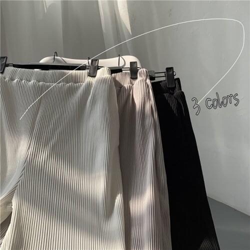 Wick Korean Pants Stretch Trousers Men Oversize Streetwear Elastic Wide Leg Pants Fashion Casual Pleated Straight Mens clothing