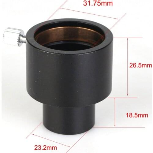 Full Metal 0.91'' to 1.25'' Telescope Eyepiece Mount Adapter for 23.2mm Microscopes (23.2mm to 31.75mm) - Black LD2032E