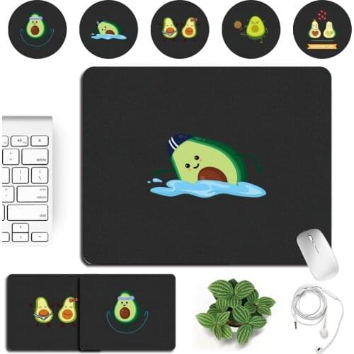 Gaming Mouse Pad Waterproof PU Leather Avocado Pattern Print Series Computer Mouse Pad Small Office Desk Accessories Mousepad
