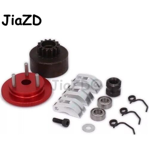Clutch Bell 14T Gear Flywheel Assembly Clutch Shoes flywheel Springs Cone&Engine Nut For 1/8 RC Model Nitro Car HPI HSP Traxxas