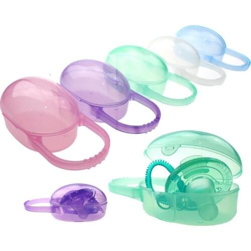 Newborn Pacifier Storage Box Sterilization Box Solid Color Baby Pacifier Soother Box Container Safe Holder Travel Storage Case