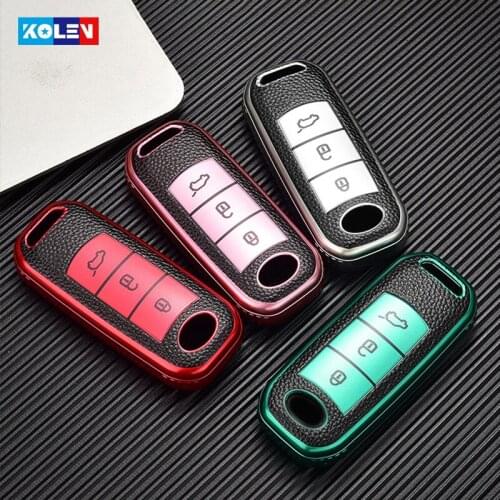 New Leather + TPU Car Remote Key Full Cover Case For GAC Trumpchi GS GA3 GA3S GA5 GA6 GS4 GS8 Car Smart Key Holder Accessories