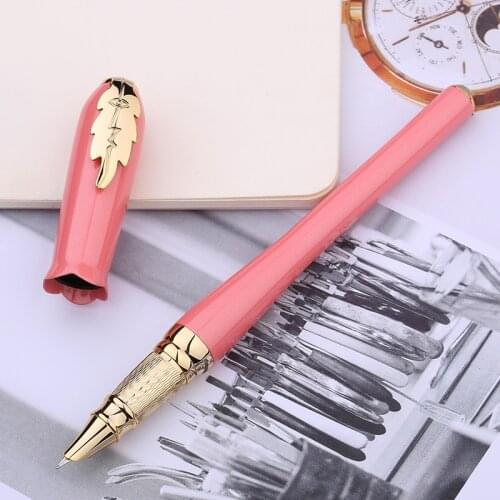 Picasso 986 Greek Irene Pimio Fountain Pen Female Gift Pink Bud Cap Leaf Clip Iridium 0.38 Financial Homework Exam Writing
