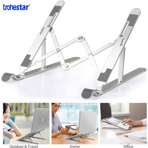 Portable Laptop Stand Aluminium Foldable Notebook Support Laptop Base Macbook Pro Holder Adjustable Bracket Computer Accessories