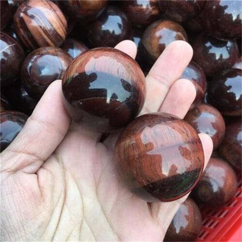 Natural gemstone quartz spheres red tiger eye crystal healing balls for home decoration