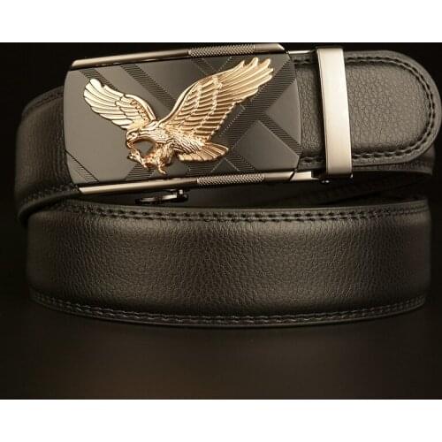 New Fashion Fly Eagle Designers Automatic Buckle Genuine Leather Luxury Belts Business Belts for Men Ceinture Homme Leisure Wais