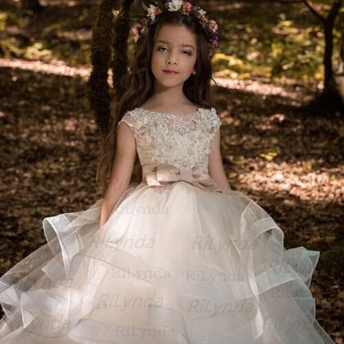 Luxury Puffy Flower Girl Dresses Layers Girl Princess Dresses Elegant Tulle Mother and Daughter Dresses платье для девочки