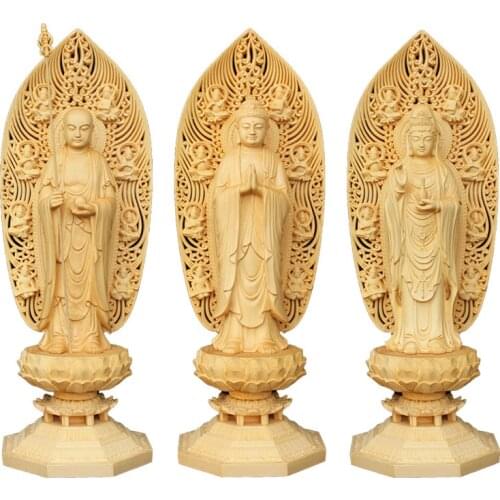 43cm Solid wood large Guanyin statue Modern art hand-carved Chinese Buddha Statue Home Feng Shui Decoration Statue