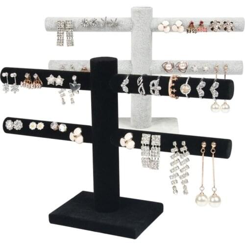 Jewelry Display Shelf Earrings Necklace Holder Stud Earring Accessories Storage Rack Jewelry Necklace Display 24.8x17x7.5cm