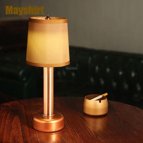 Led Charging Bar Table Lamps KTV Restaurant Desk Lamp Fabric Iron Stand Lighitng Night Light Bedroom Bedside Dinner Home Decor
