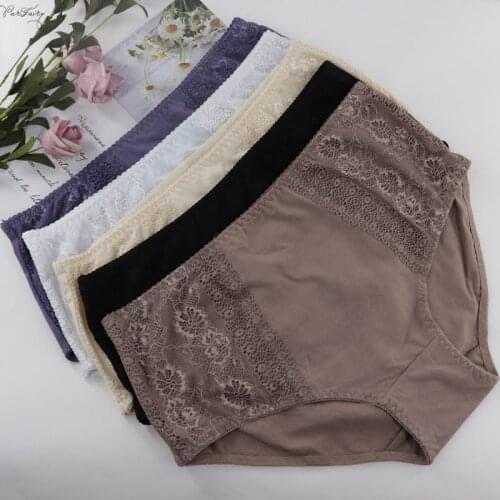 Parifairy High Quality Floral Lace Women Panties Plus Size Underwear XL 2XL 3XL Female Briefs Ultra Thin Sleepwear For Ladies