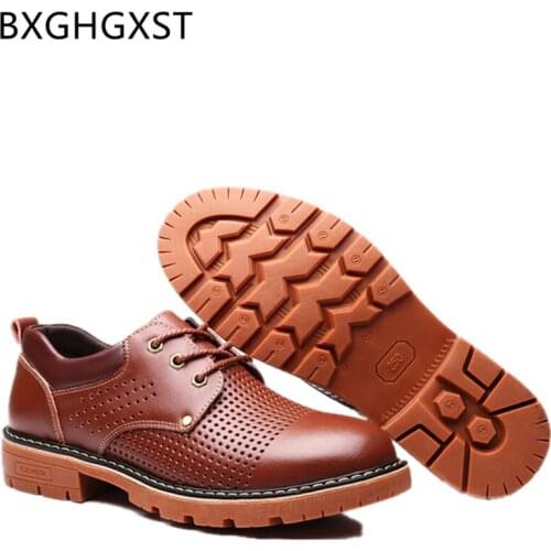 Summer walking shoes men genuine leather shoes men high quality formal dress luxury brand Breathable mens shoes casual fashion