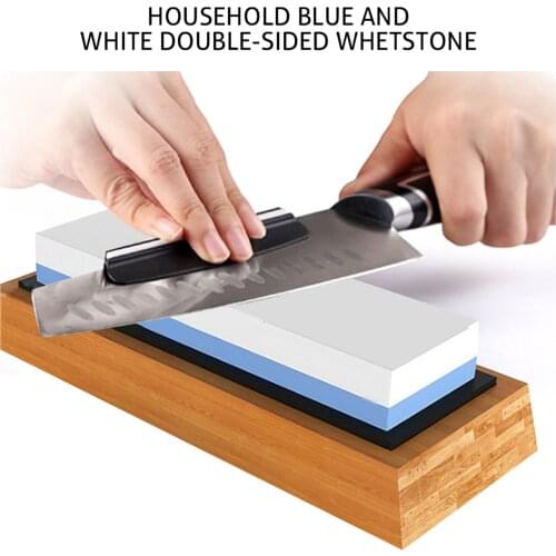 Premium Japanese Whetstone Knife Sharpening Stone 2 Side Grit 1000 6000 Waterstone With NonSlip Bamboo Base & Angle Guide