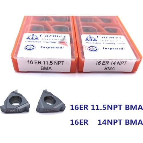 10pcs 16ER 16IR 11.5NPT 14NPT 18NPT BMA Original Carmex Carbide Inserts CNC Lathe Blade Thread Turning Cutter Tool Free Ship