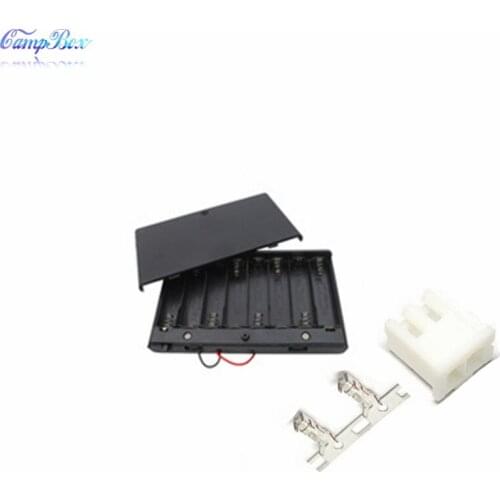 10Pcs 8xAA Battery Case Holder Socket Wire Junction Boxes With Wires, Switch&Cover, XH 2.54 Header and Crimps