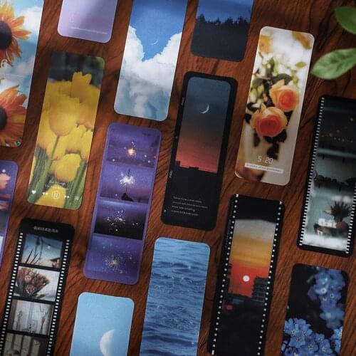 10PCS Romantic Star River Series Bookmark PVC Matte Reading Bookmark Dusk Flower Book Page Marker Stationery Supplies