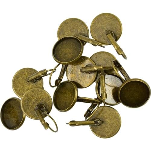 12pcs DIY Earring Findings Brass Leverback Earring Hooks Blanks Earring 16mm
