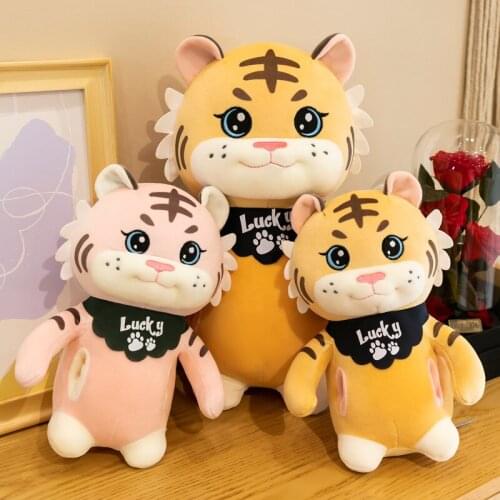 30-65cm Kawaii Station Tiger Stuffed Plush Soft Doll Toys Animals Sleeping Pillow for Kid Baby Children Birthday Christmas Gifts