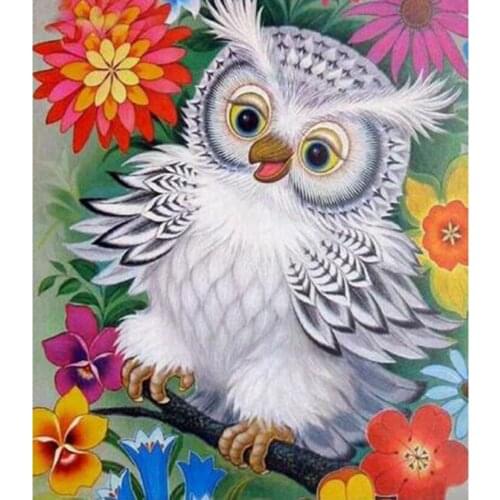 5D DIY Animal Drawing Cartoon Owl Picture Square/Round Diamond Cross Stitch Embroidery Home Decoration Artwork WG3017