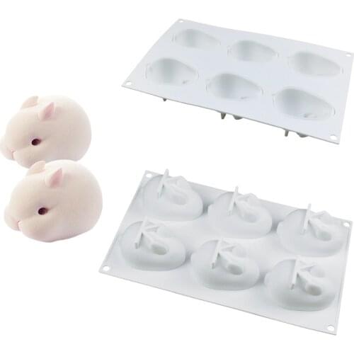 6 Holes Round Silicone Cake Mold 3D Handmade Cupcake Jelly Cookie Mini Muffin Soap Maker DIY Baking Tools