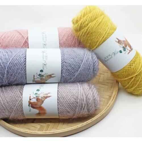 75G squirrel cashmere yarn squirrel long hair bright silk thread thick hand-woven hat scarf line DIY line