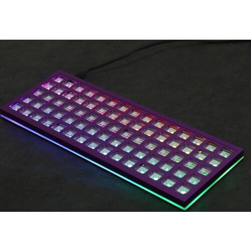 75 Keys DIY Mechanical Keyboard Parts Type-c Hot Swappable PCB Board CNC Aluminum Case Purple Blue Grey Black RGB Keyboard Kits