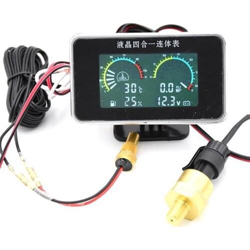 Car Gauge Voltage oil pressure fuel level Water Temp Meter Temperature sensor M10 1/8 NPT Auto Replacement Parts 12V 24V 4in1