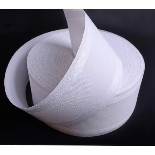 50M White Jacquard Woven Curtain Tape For Rod Tie Ring Hooks Roman Circle Punch Rings Belt Ribbon Curtain Accessories Sunscreen