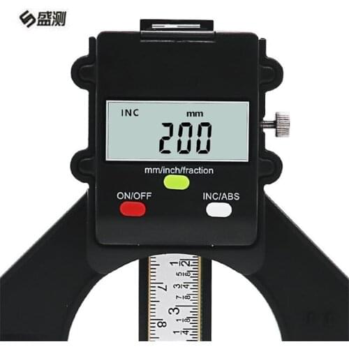 Digital Depth Gauge LCD Tyre Tread Gauge Magnetic Self Standing Feet Aperture 80mm Hand Router Depth Gauge Measuring Tools D1030
