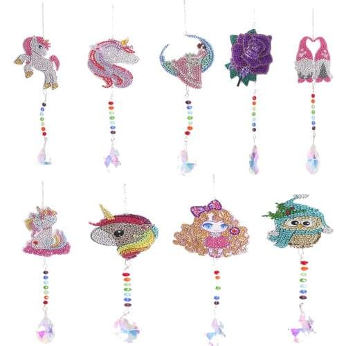 Crystal Wind Chimes 5D Diamond Painting Mosaic Jewelry Light Chaser Rainbow Make Angel Tears Hanging Pendant Home Decor Gifts