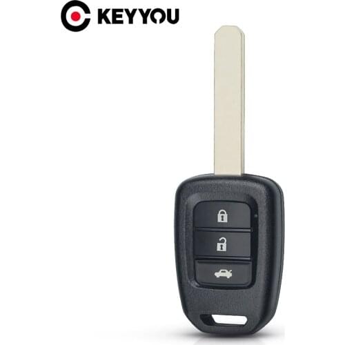KEYYOU 3 Buttons Remote Car Key Shell Cover Fob Replacement For Honda GREIZ Civic City XRV Vezel Uncut Blank Case HON66 Blade
