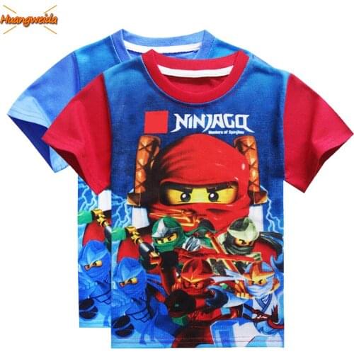 Ninjago Cosplay Costume Boys T-Shirt Kids Halloween Costumes for Kids Ninja Anime Superhero Clothes Short Sleeve Top