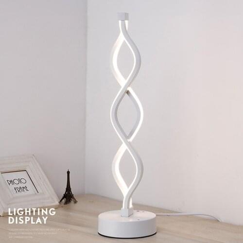 Bedroom Beside Lamp Home Decor Desk Lamp Spiral Curved Bedside Lamp for Living Room Reading Home Decor EU Plug