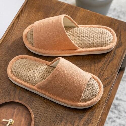Linen Slippers Home Indoor Warm Soft Bottom Cotton and Linen Slippers Household Non-Slip Mens Cotton Slippers Indoor Shoes Men