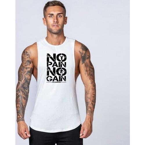 Gym Workout Cotton Mens Tank Top Sportswear Stringer Fashion Clothing Bodybuilding Singlets Fitness Vest Muscle Sleeveless Shirt