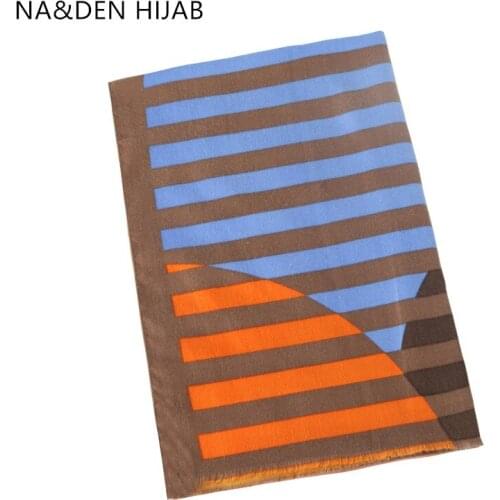 1PCS Muslim hijab Viscose Long muffler Solid shalws Fashion Striped winter scarf Hi-Q lady wraps Islamic bandana Elegant scarves