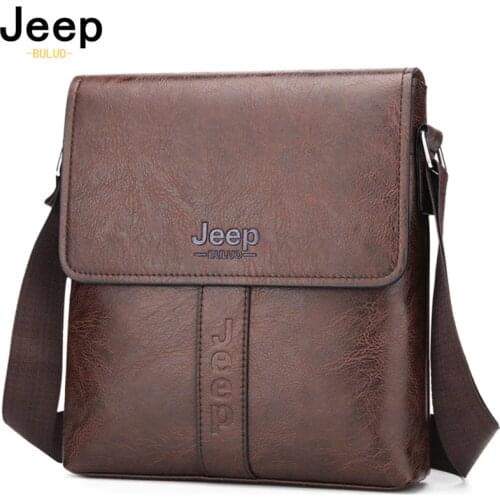 JEEP BULUO Casual Men Shoulder Bag Crossbody Bags High Quality Male Bag PU Leather Handbag Capacity Men Messenger Bags Tote Bag
