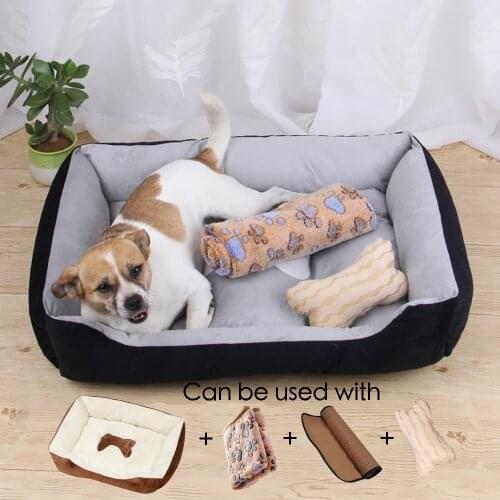 Dog Bed Soft Sofa Pet Bed Waterproof Bottom Fleece Warm Mat For Small Large Dog Send Pillow Pet Nest Cat Bed Warm House For Dog