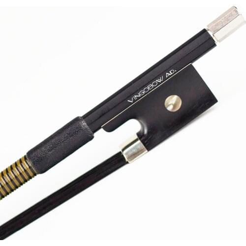 102VB 4/4 Size Black Carbon Fiber VIOLIN BOW Ebony Frog Nickel Silver Fitted Natural Black Horsehair Violin Parts Accessories