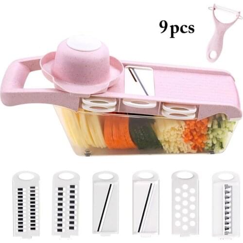 9PCS Vegetable Slicer Set Vegetable Cutter Multifunctional Food Slicer Fruit Peeler Carrot Onion Grater Kitchen Accessories