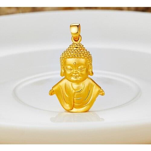 New Pure 999 24k Yellow Gold 3D Buddha Pendant 3.33g