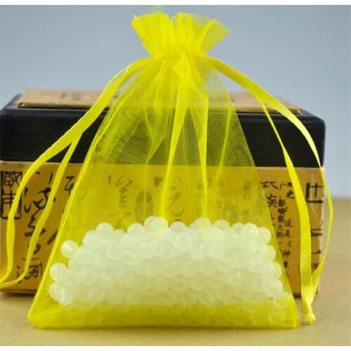 Wholesale 100pcs 13x18cm Organza gift bags yellow color Drawable Organza Bags Wedding Christmas Gift Bags free shipping