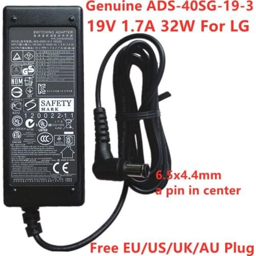 Genuine ADS-40SG-19-3 19032G 19V 1.7A AC Adapter For LG E1948S E2242C E2249 LG27EA33V-B ADS-40FSG-19 19032 EAY62549301 Charger
