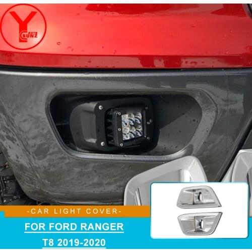 Front Fog Light Cover Trim Head Light Cover For Ford Ranger T8 2019 2020 Chrome Car Styling Decoration Accessories ABS YCSUNZ