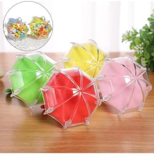 Creative Plastic Mini Umbrella Shape Candy Boxes Wedding Party Birthday Christmas Baby Shower Gift Decor Box Multicolor Box