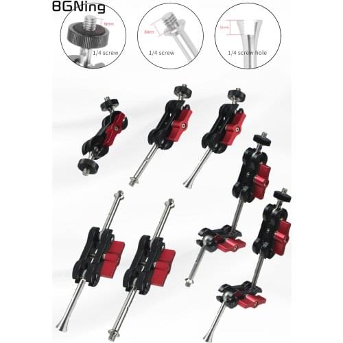 360 Swivel Double Ball Head Shoe Mount Adapter Magic Arm 1/4" Screw Portable GPS Phone LCD Monitor DV Video Light DSLR Camera